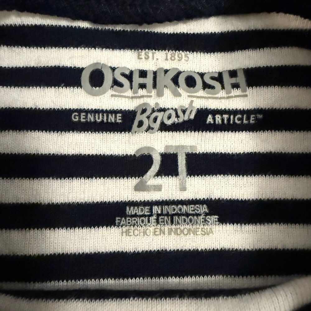Oshkosh Crew Neck Blue Orange White Striped Shirt Boy's Size‎ 2T - Picture 5 of 5